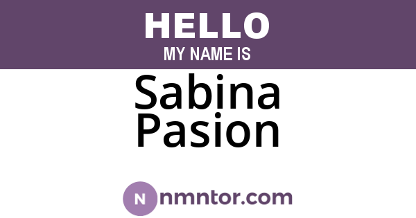 Sabina Pasion