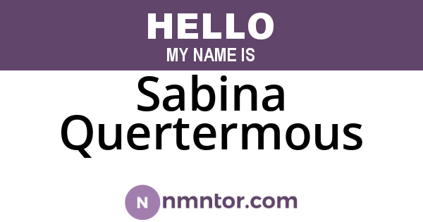 Sabina Quertermous