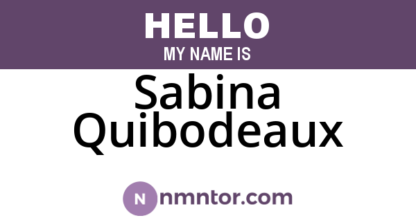Sabina Quibodeaux