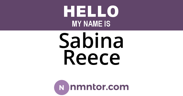 Sabina Reece
