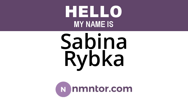 Sabina Rybka
