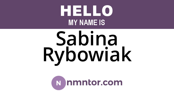 Sabina Rybowiak