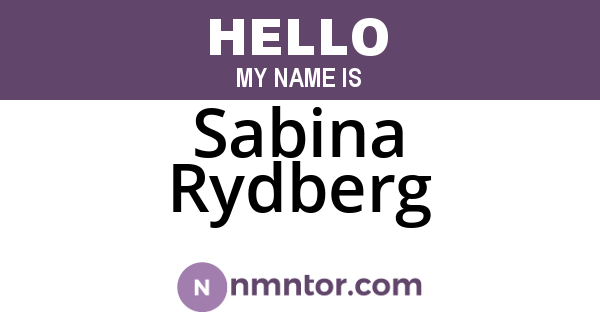 Sabina Rydberg