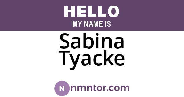 Sabina Tyacke