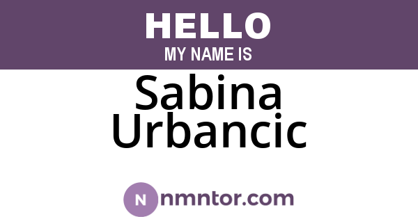 Sabina Urbancic