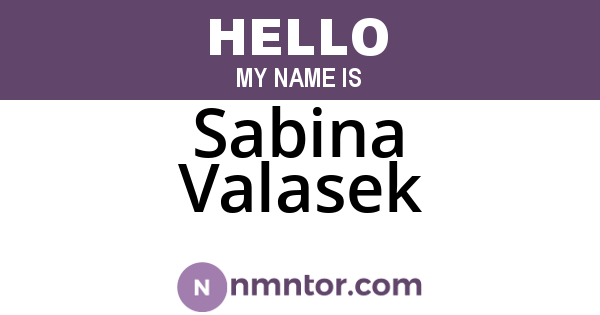 Sabina Valasek