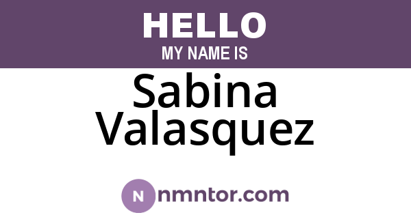 Sabina Valasquez
