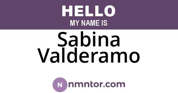 Sabina Valderamo