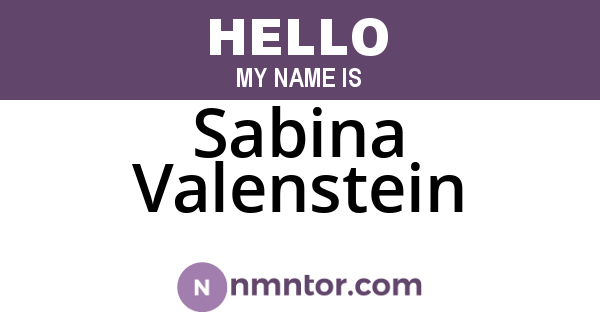 Sabina Valenstein