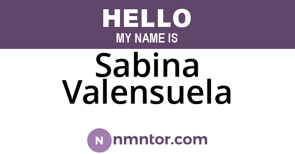 Sabina Valensuela