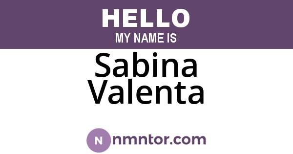 Sabina Valenta