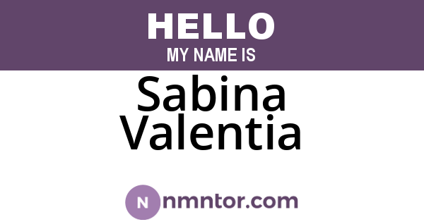 Sabina Valentia