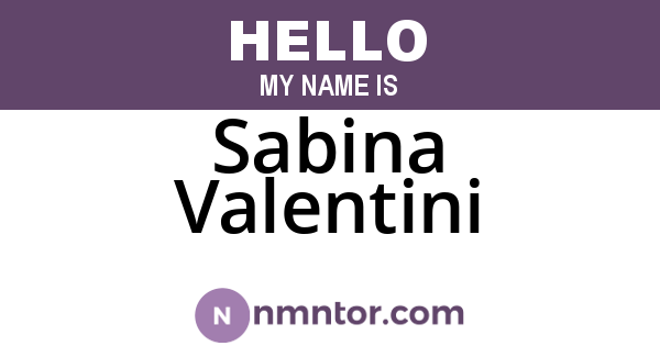 Sabina Valentini