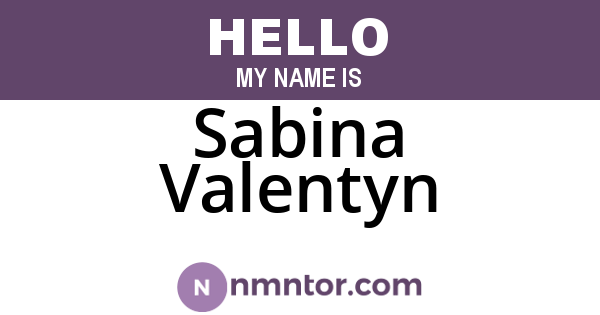 Sabina Valentyn