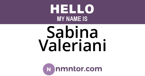Sabina Valeriani