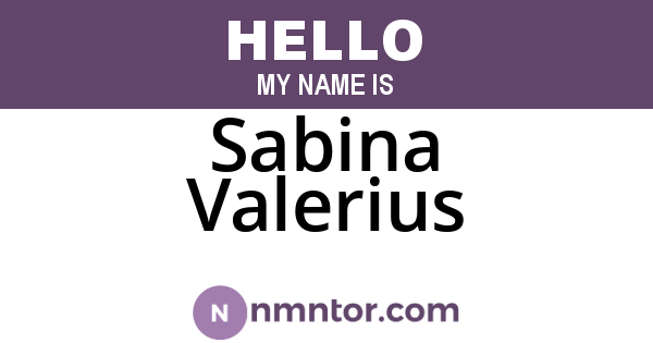 Sabina Valerius