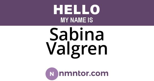 Sabina Valgren
