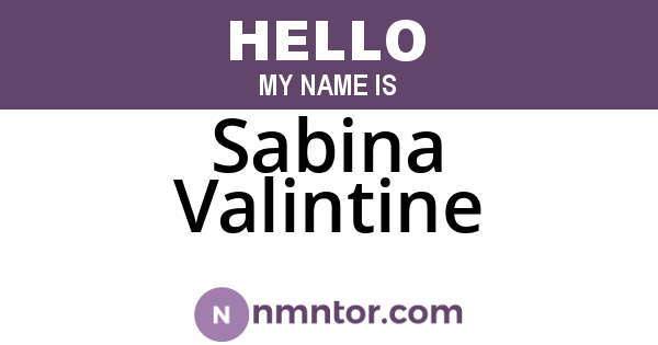 Sabina Valintine