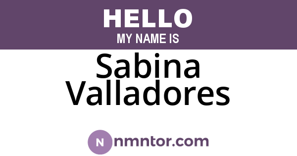 Sabina Valladores