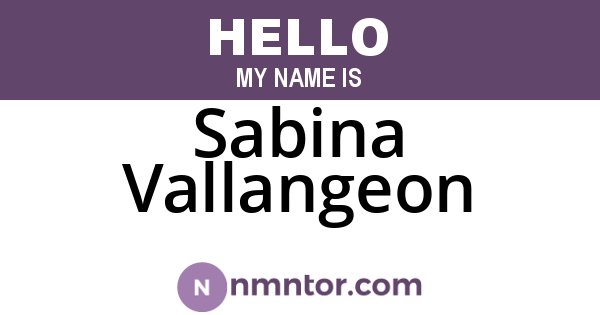 Sabina Vallangeon