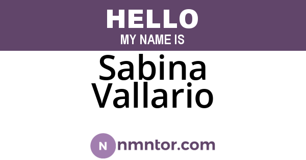 Sabina Vallario