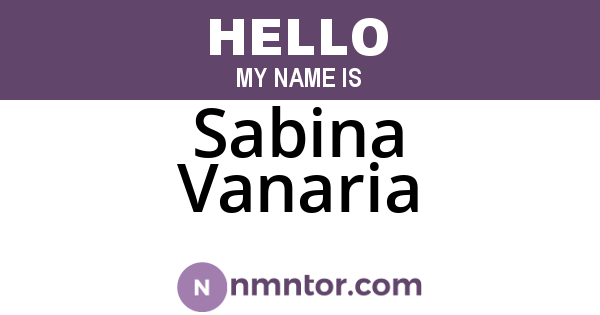 Sabina Vanaria