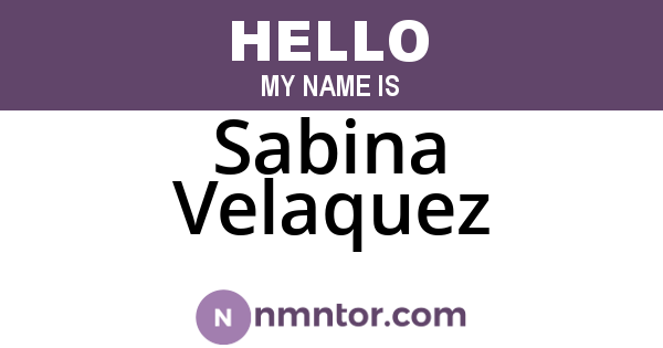 Sabina Velaquez