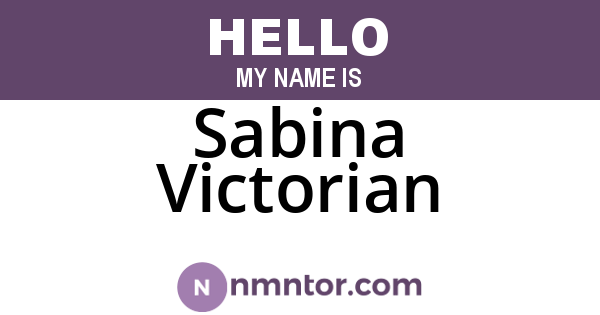 Sabina Victorian
