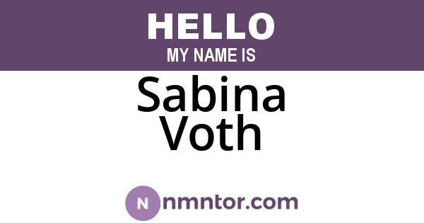 Sabina Voth