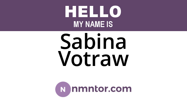 Sabina Votraw