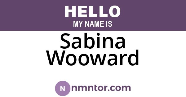 Sabina Wooward