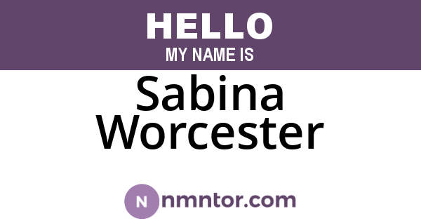 Sabina Worcester
