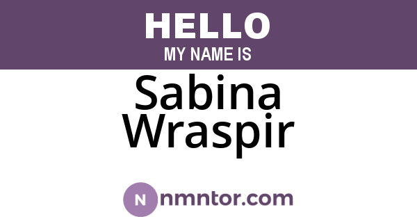 Sabina Wraspir