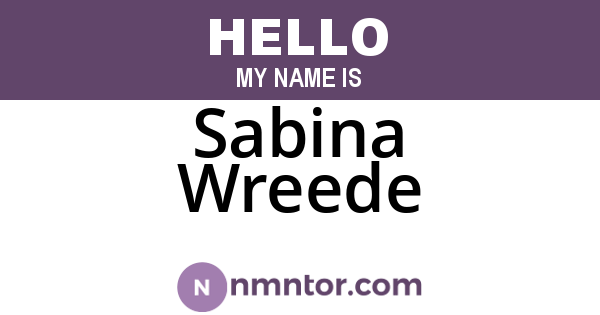 Sabina Wreede