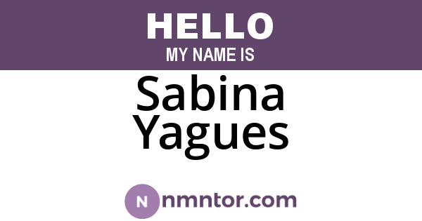Sabina Yagues