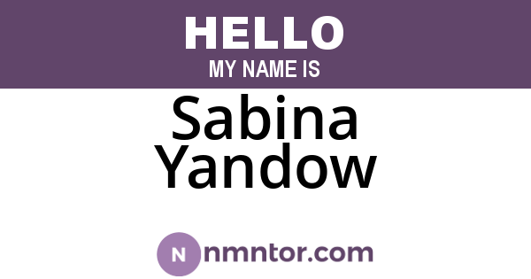 Sabina Yandow