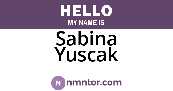 Sabina Yuscak