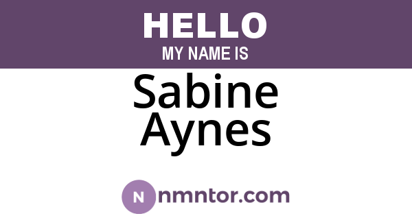 Sabine Aynes
