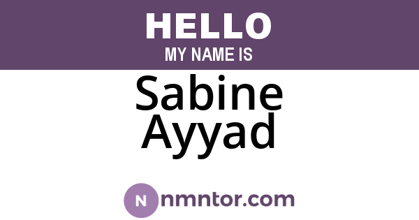 Sabine Ayyad