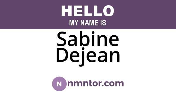 Sabine Dejean