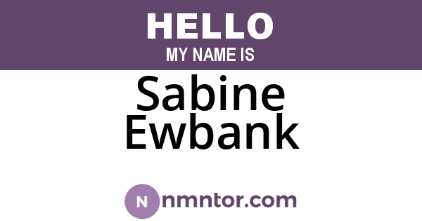 Sabine Ewbank
