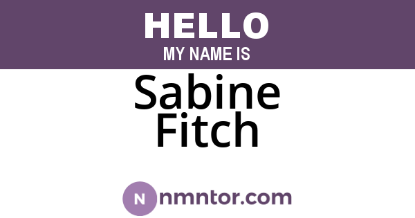 Sabine Fitch