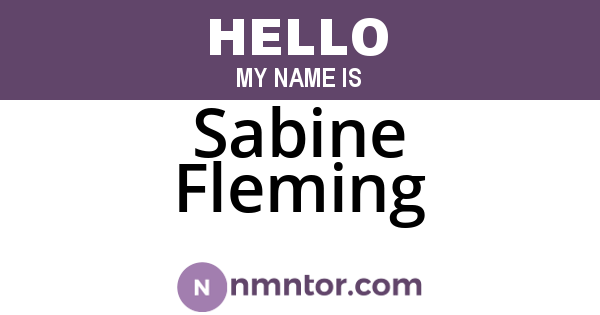 Sabine Fleming
