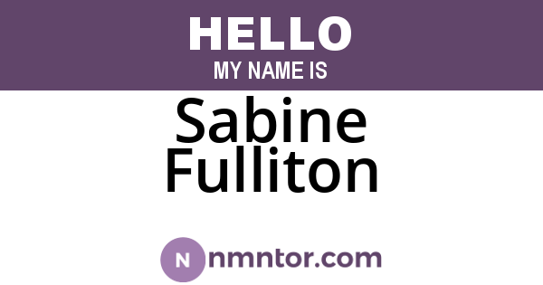 Sabine Fulliton