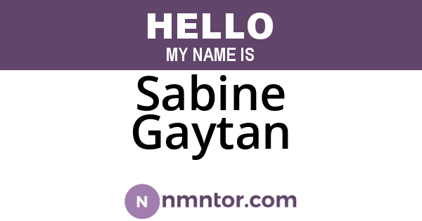 Sabine Gaytan