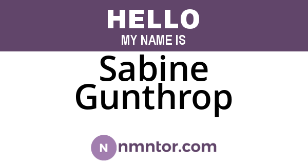 Sabine Gunthrop