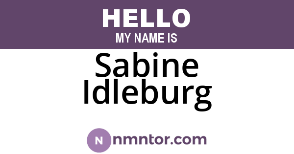 Sabine Idleburg