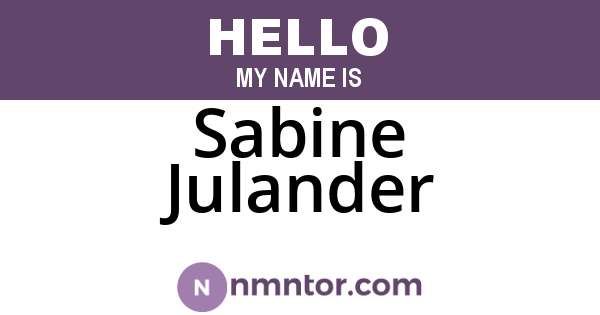 Sabine Julander