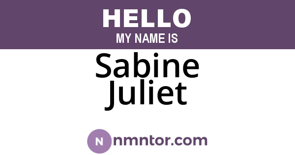 Sabine Juliet
