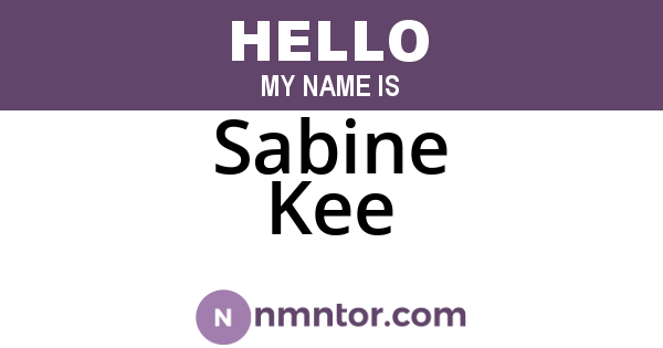 Sabine Kee